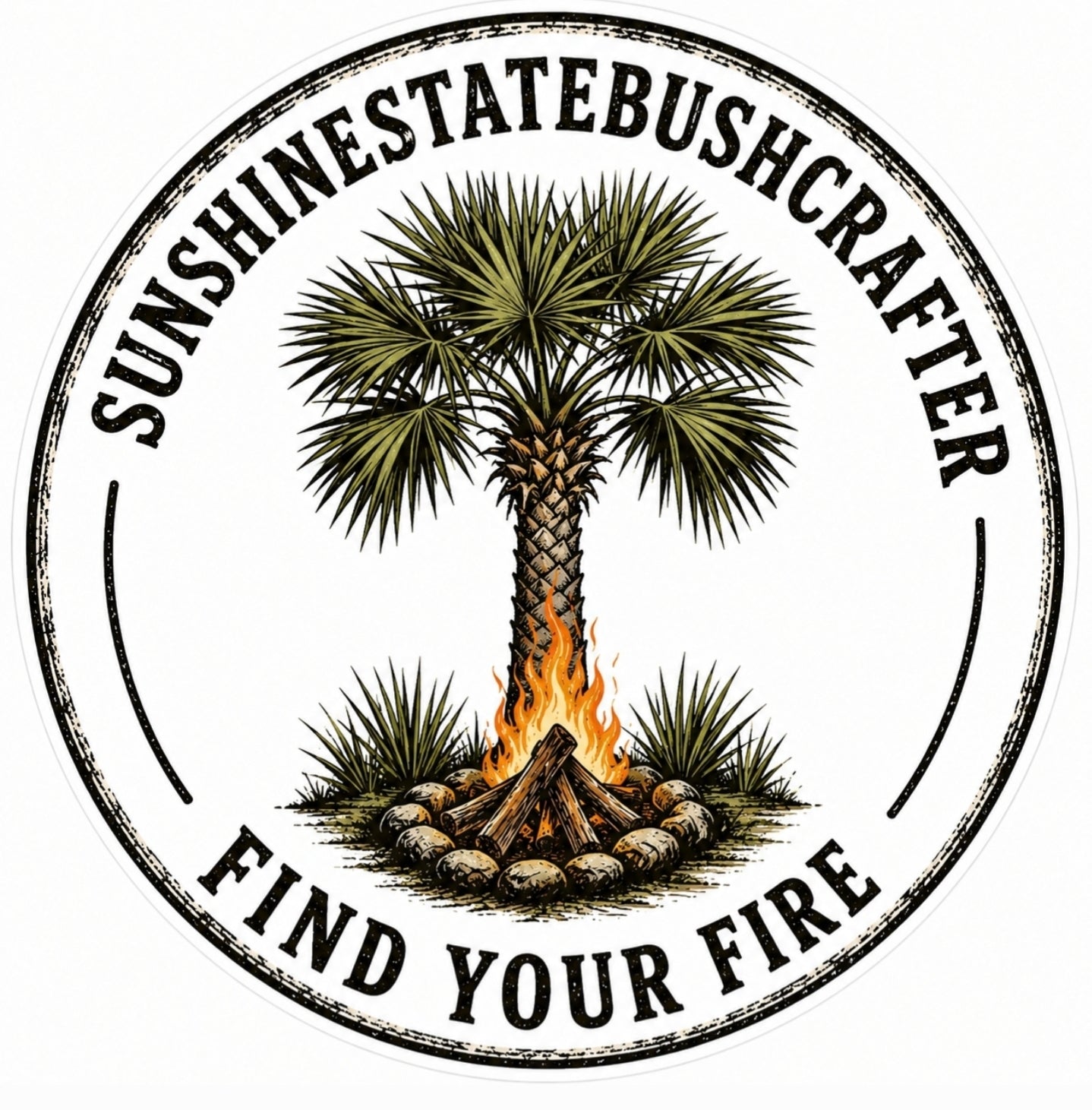 Find you Fire Palm Tree sticker